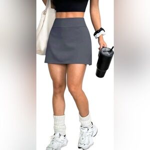 🆕Sheinbae Grey Mini Skort with Side Slit M🆕